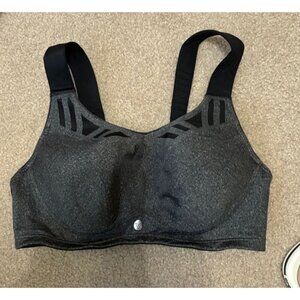 LIVI Active Plus Size 40D Black Gray Max Support Wicking Underwire Sports Bra